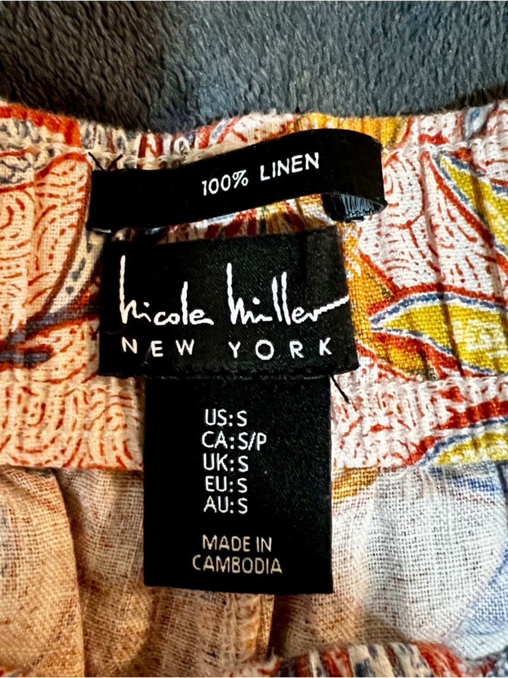 Nicole Miller Wms Linen Floral Tropical Resort Vacay High Rise Wide Leg Pants‎ S - Picture 8 of 13